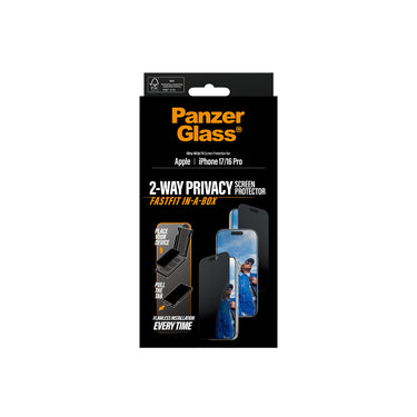 PanzerGlass Privacy UltraWide Fit Screen Protector with Fastfit in-a-box for iPhone 17